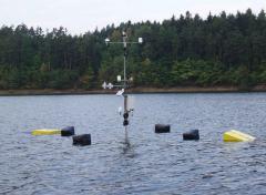 Meteorologic station placed on a water level in water tank